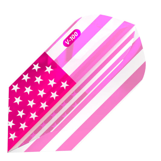 V-100 Dart Flights Slim American Flag Pink Metallic Traditional