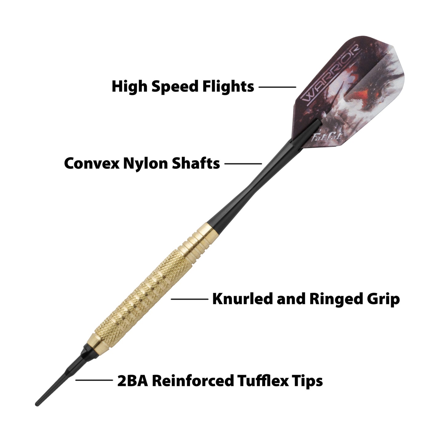 Fat Cat Warrior Soft Tip Darts - 16gm