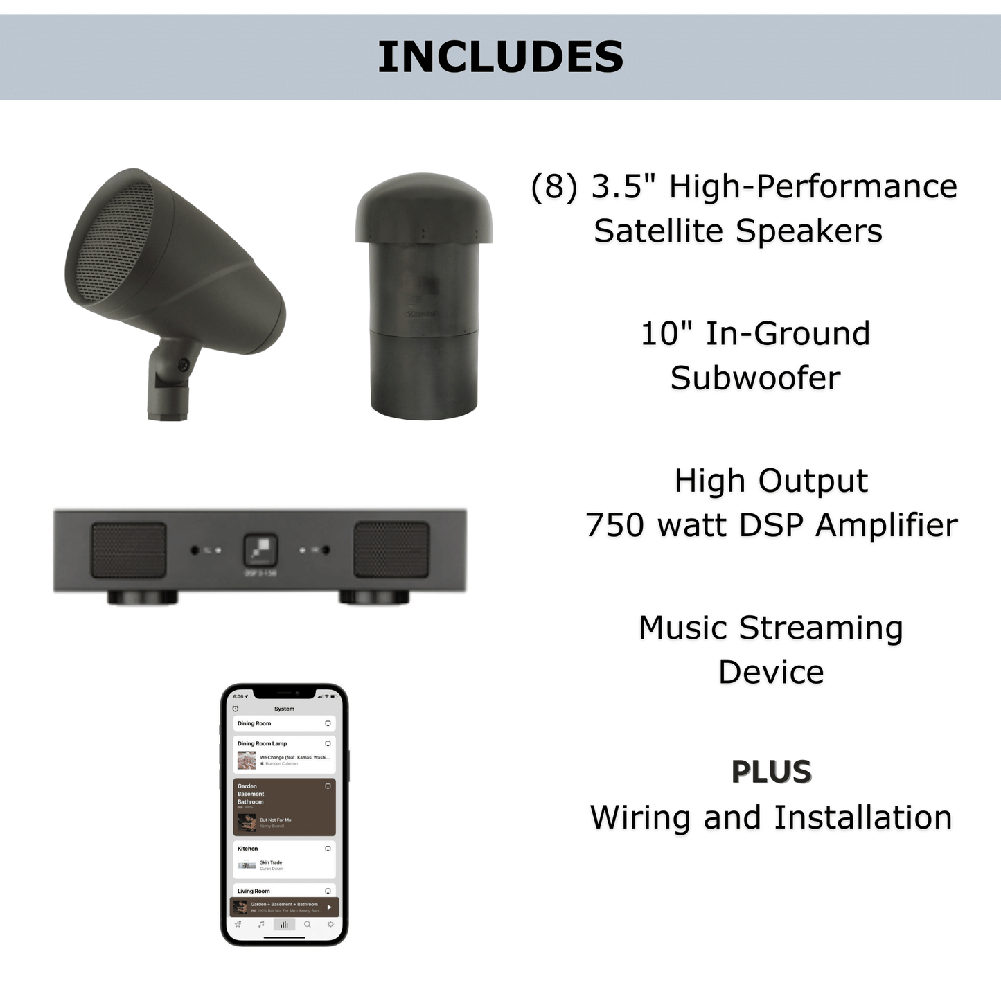 Silver Outdoor Audio System Package