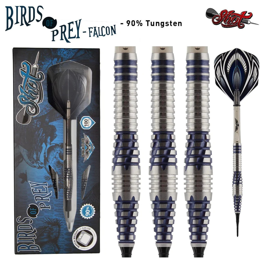 Shot Darts Birds Of Prey Soft Tip Darts - Falcon Front Weighted 19gm