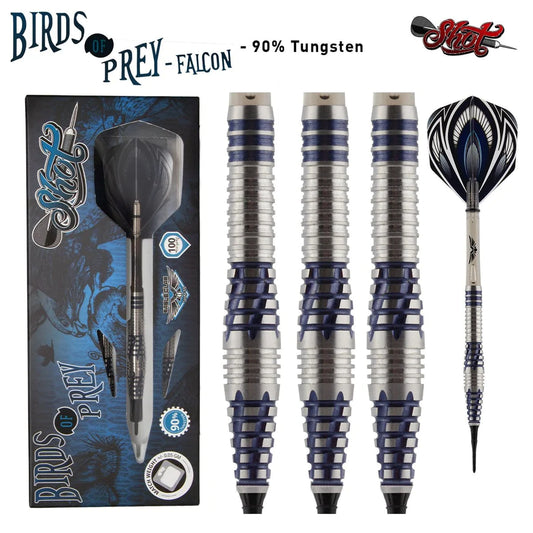 Shot Darts Birds Of Prey Soft Tip Darts - Falcon Front Weighted 19gm