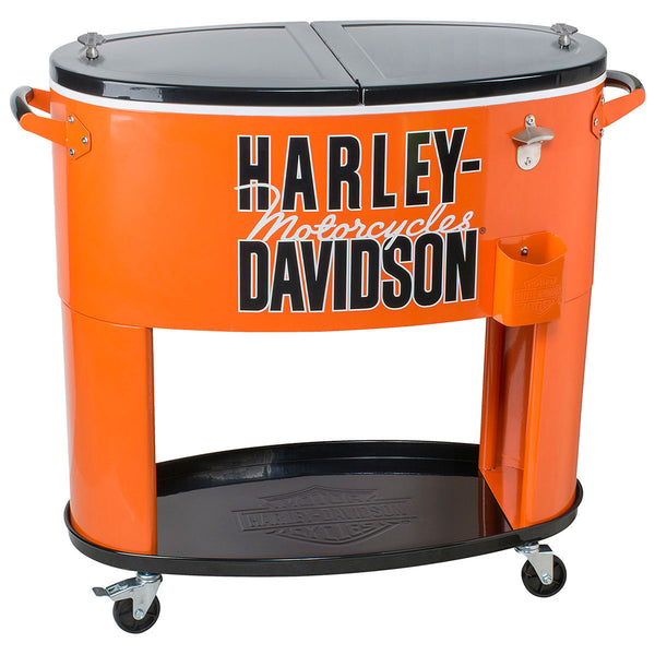 Harley-Davidson Silhouette Bar & Shield Stainless Can Cooler, Silver