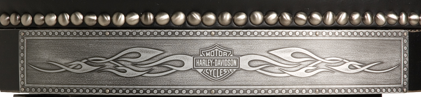 Harley Davidson Bar & Shield Flames Bar Stool with Backrest