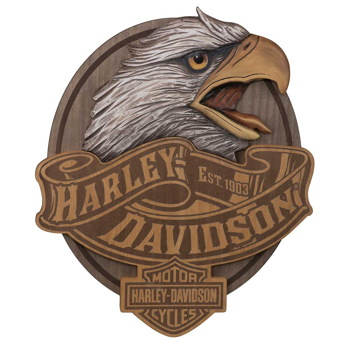 Harley Davidson Carved Eagle Pub Sign