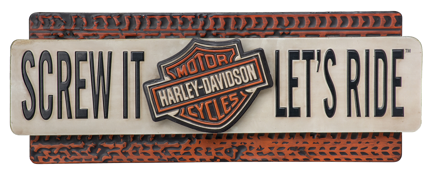 Harley Davidson Screw It Let's Ride Metal Sign
