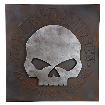 Harley Davidson Skull Metal Wall Art