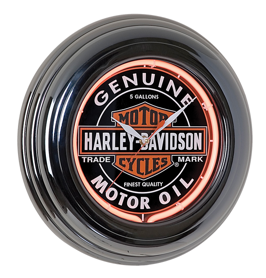 Harley Davidson Oil Can Neon Clock