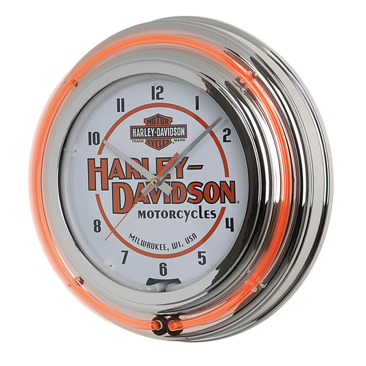 Harley Davidson Motorcycles Double Neon Clock