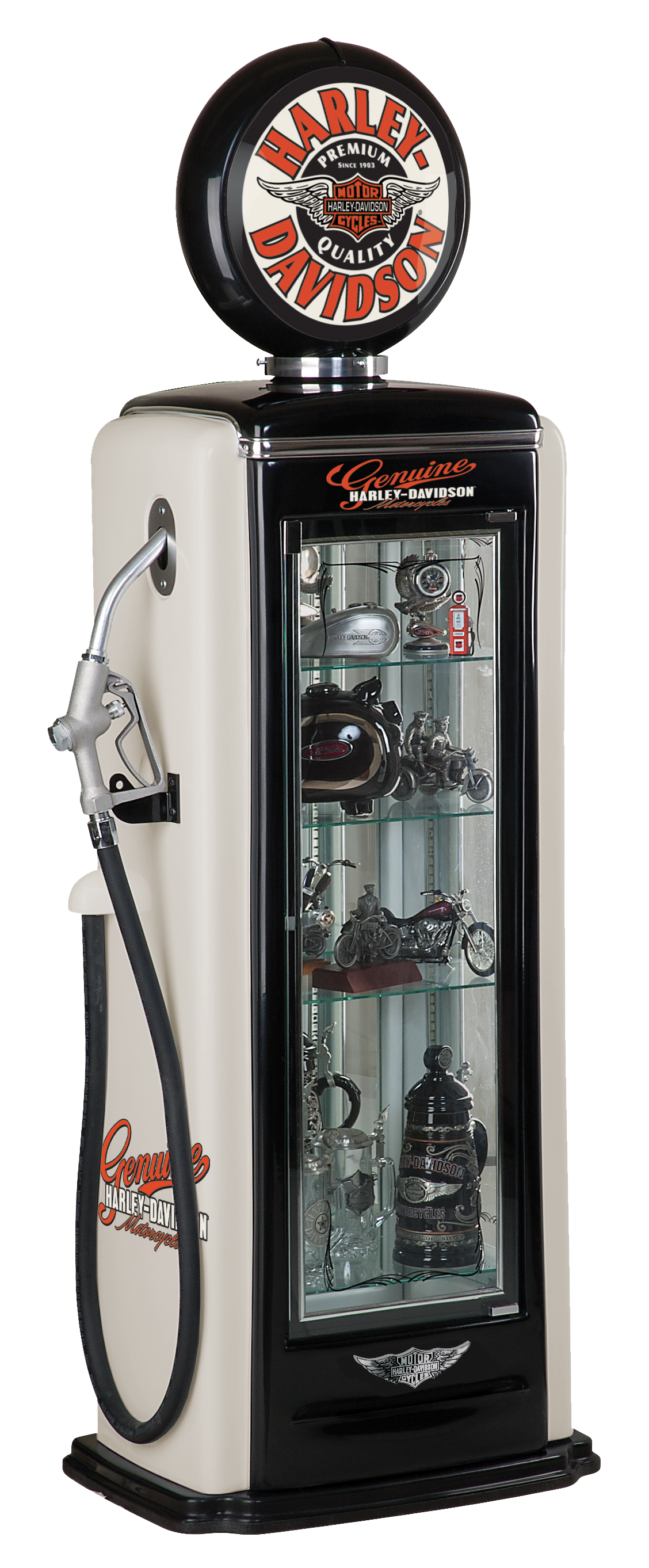 Harley Davidson Winged Bar & Shield Gas Pump Display Case