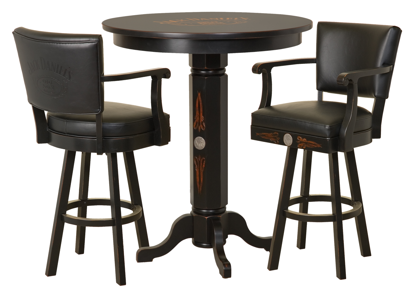 Jack Daniel's® Wood Pub Table & Backrest Barstool Set