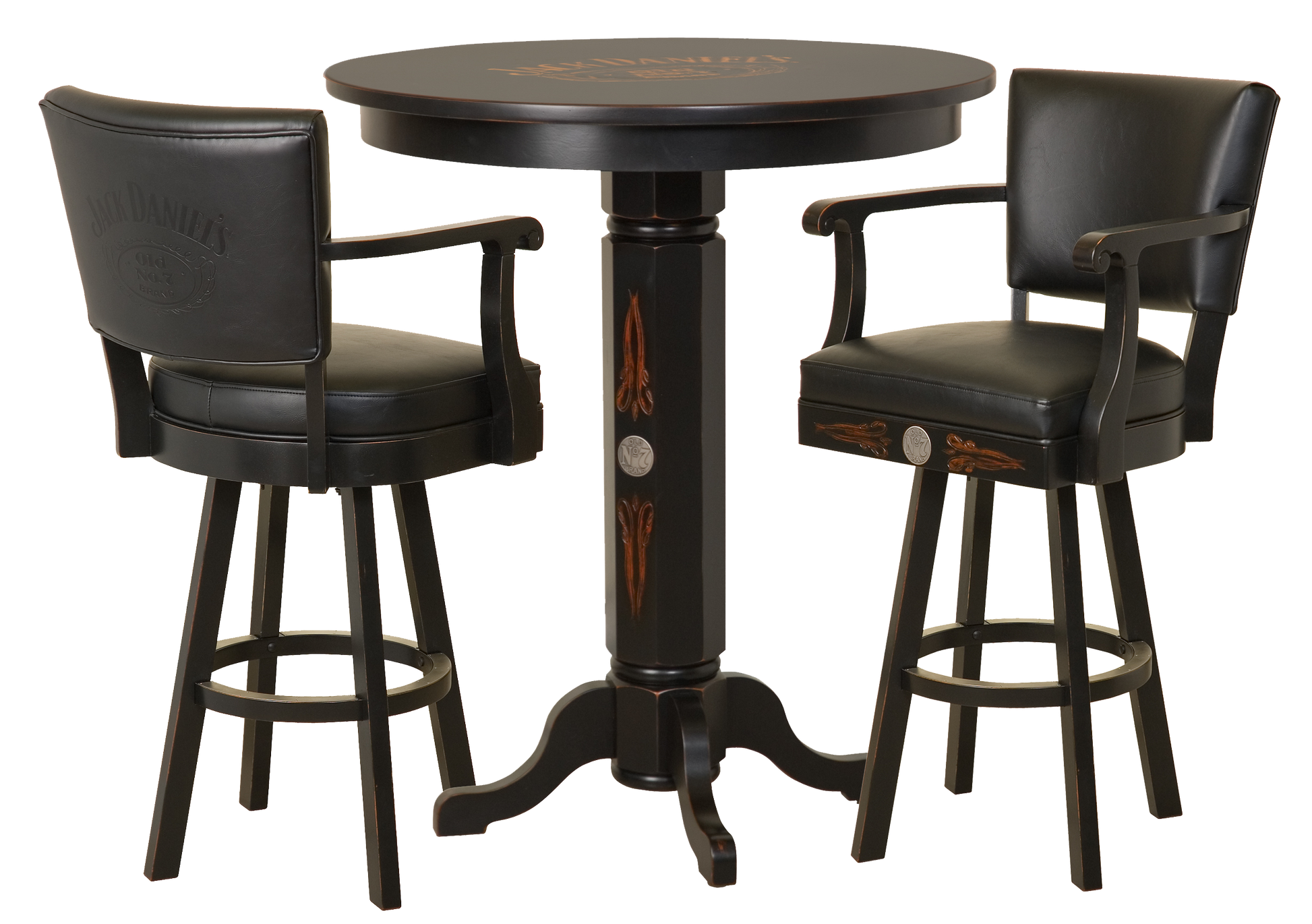 Jack Daniel's® Wood Pub Table Backrest Barstool Set CAVES