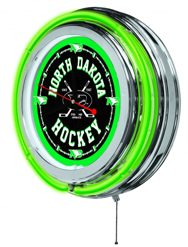 UND Hockey 15" Neon Clock
