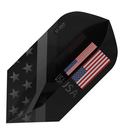 V-100 Dart Flights Slim American Flag Monochrome USA