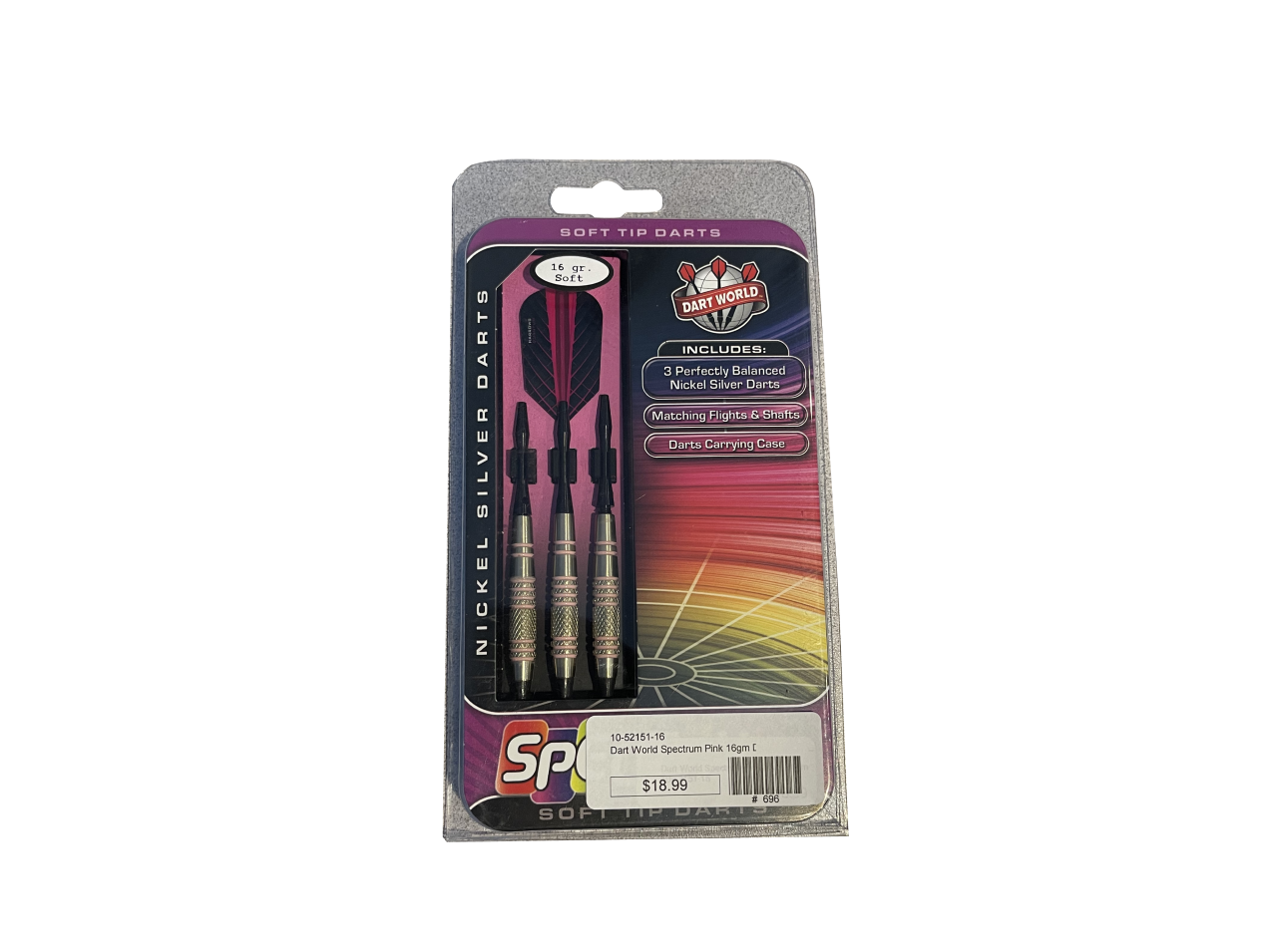 Dart World Spectrum Pink Soft Tip Darts Set - 16 gm